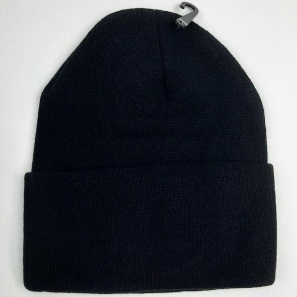 Tool Beanie Black Long Cuff Embroidered patch application Watch Cap Retro Rock - Picture 2 of 2